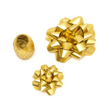 set van strik en lint - goud