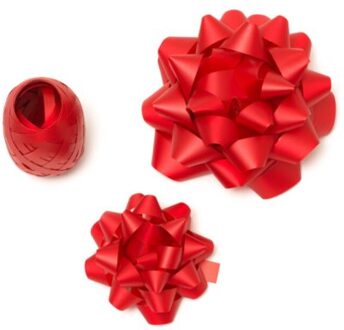 set van strik en lint - rood