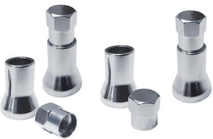 Set ventielkapjes 'Chrome Valve' - Chroom