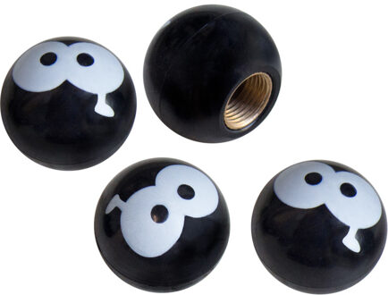 Set ventielkapjes Eye in the Night - Zwart/Wit - 4-stuks