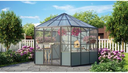 Set Voor De Circus 9000 Vogelvolière Van Aluminium Met Poedercoating In De Kleur Zwart.