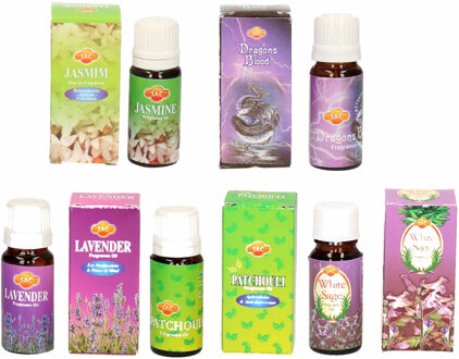 Setje geurolie potjes 5x stuks diverse geuren