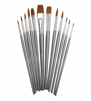 Setje van 12x Schilder penselen rond synthetisch