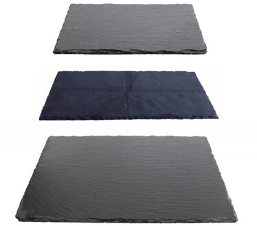 Setje van 3 stuks leisteen serveer plankjes - 20 x 30 en 30 x 40 cm en 17 x 34 cm