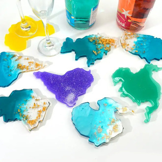 Seven Continents Coaster Silicone Mold Resin Mold For DIY Crystal Epoxy Resin Map Shape Coaster Home Decoration Tools