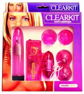 Seven Creations-Clear Vibratorkit Pink-Vibrator