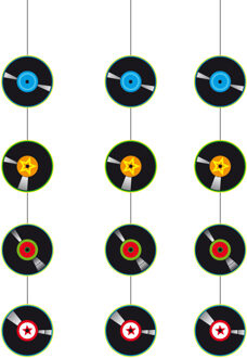 Seventies eighties disco thema hangende slinger - 3x - LP - 1 meter - karton