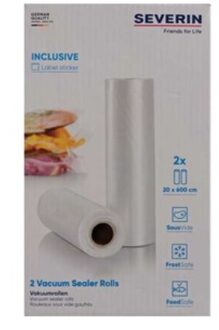 Severin vacuümfolierollen 20x600 2stuks transparant