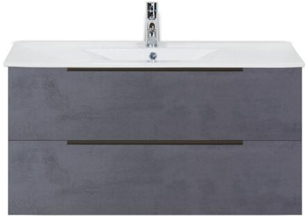 Seville Badmeubelset 100 cm - Beton Antraciet Edge Greep - Wastafel Enjoy