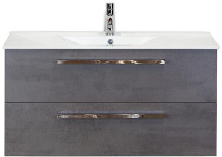 Seville Badmeubelset 100 cm - Beton Antraciet - Keramische Wastafel Wit Enjoy