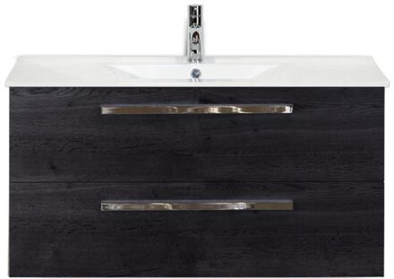Seville Badmeubelset 100 cm - Black Oak - Keramische Wastafel Wit Enjoy