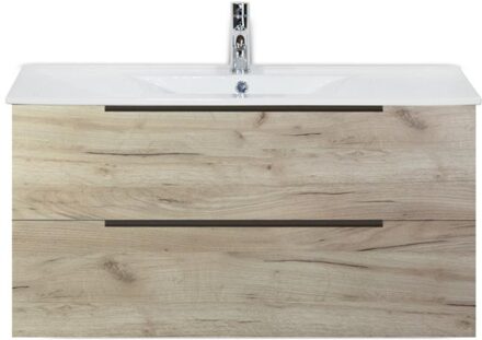 Seville Badmeubelset 100 cm - Craft Oak Edge Greep - Wastafel Enjoy