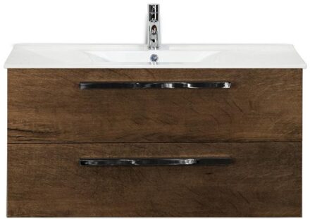 Seville Badmeubelset 100 cm - Tabacco - Keramische Wastafel Wit Enjoy