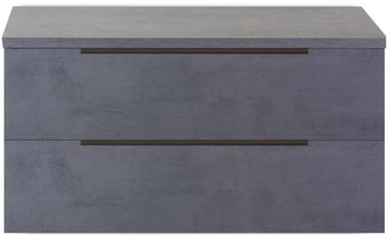 Seville Badmeubelset 100 cm - Wastafelblad Beton Antraciet Edge Greep