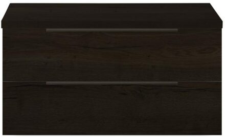 Seville Badmeubelset 100 cm - Wastafelblad Black Oak Edge Greep