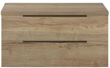 Seville Badmeubelset 100 cm - Wastafelblad Natuur Eiken Edge Greep