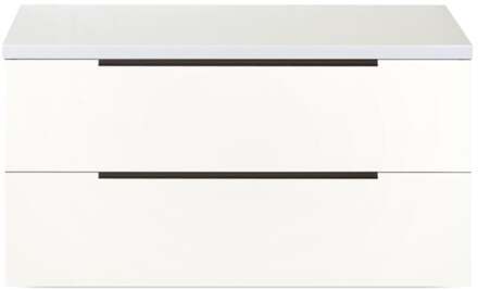 Seville Badmeubelset 100 cm - Wastafelblad Wit Hoogglans Edge Greep