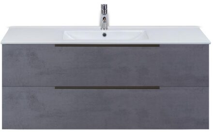 Seville Badmeubelset 120 cm - 2 Laden Beton Antraciet Edge Greep - Wastafel Enjoy Enkel