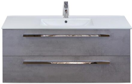 Seville Badmeubelset 120 cm - 2 Laden Beton Antraciet - Wastafel Enjoy Enkel