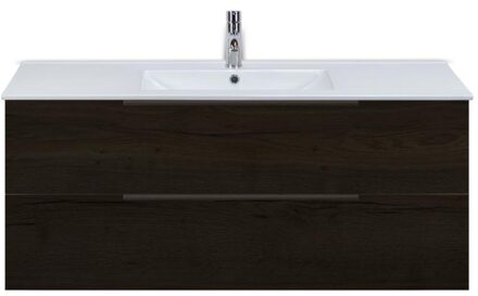 Seville Badmeubelset 120 cm - 2 Laden Black Oak Edge Greep - Wastafel Enjoy Enkel