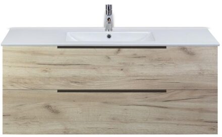 Seville Badmeubelset 120 cm - 2 Laden Craft Oak Edge Greep - Wastafel Enjoy Enkel