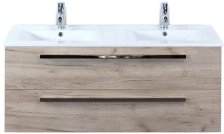 Seville Badmeubelset 120 cm - 2 Laden Craft Oak - Wastafel Enjoy Dubbel