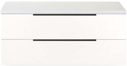 Seville Badmeubelset 120 cm - 2 Laden Dsu - Wastafelblad Wit Hoogglans Edge Greep