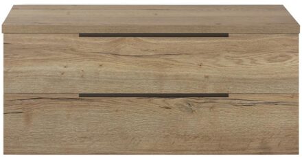 Seville Badmeubelset 120 cm - 2 Laden Esu - Wastafelblad Natuur Eiken Edge Greep