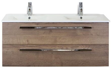 Seville Badmeubelset 120 cm - 2 Laden Tabacco - Wastafel Enjoy Dubbel