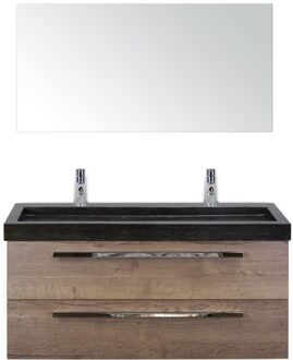 Seville Badmeubelset 120 cm - 2 Laden Tabacco - Wastafel Lucca Enkel met Spiegel