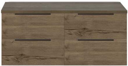 Seville Badmeubelset 120 cm - 4 Laden - Wastafelblad Tabacco Edge Greep