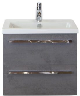 Seville Badmeubelset 60 cm - Beton Antraciet - Keramische Wastafel Wit Djazz