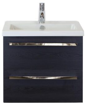 Seville Badmeubelset 60 cm - Black Oak - Keramische Wastafel Wit Djazz