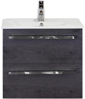 Seville Badmeubelset 60 cm - Black Oak - Keramische Wastafel Wit Enjoy
