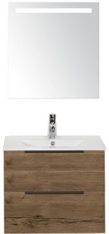 Seville Badmeubelset 60 cm - Tabacco Edge Greep - Wastafel Enjoy met Sence Spiegel