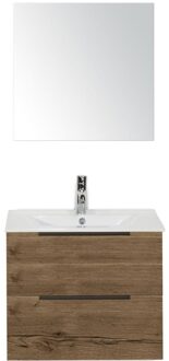 Seville Badmeubelset 60 cm - Tabacco Edge Greep - Wastafel Enjoy met Spiegel