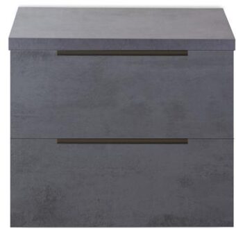 Seville Badmeubelset 60 cm - Wastafelblad Beton Antraciet Edge Greep