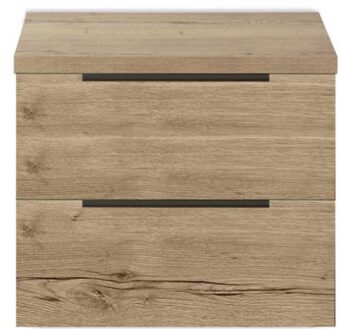 Seville Badmeubelset 60 cm - Wastafelblad Natuur Eiken Edge Greep