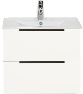 Seville Badmeubelset 60 cm - Wit Hoogglans Edge Greep - Wastafel Enjoy