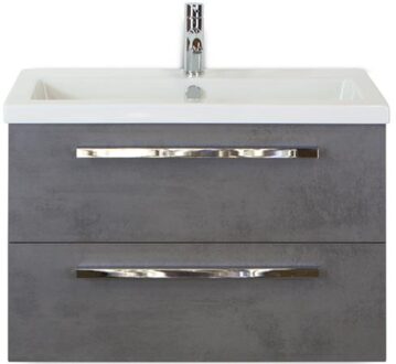 Seville Badmeubelset 80 cm - Beton Antraciet - Keramische Wastafel Wit Djazz
