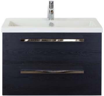 Seville Badmeubelset 80 cm - Black Oak - Keramische Wastafel Wit Djazz