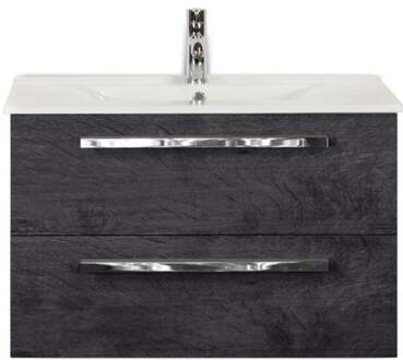 Seville Badmeubelset 80 cm - Black Oak - Keramische Wastafel Wit Enjoy