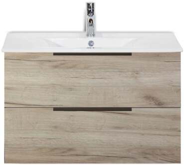 Seville Badmeubelset 80 cm - Craft Oak Edge Greep - Wastafel Enjoy