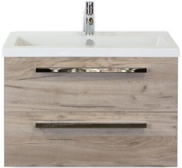 Seville Badmeubelset 80 cm - Craft Oak - Keramische Wastafel Wit Djazz