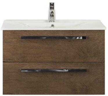 Seville Badmeubelset 80 cm - Tabacco - Keramische Wastafel Wit Enjoy