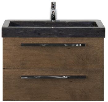 Seville Badmeubelset 80 cm - Tabacco - Wastafel Hardsteen Wit Lucca