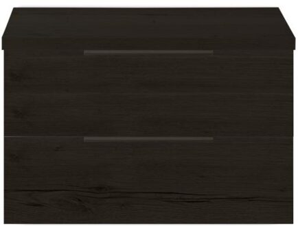Seville Badmeubelset 80 cm - Wastafelblad Black Oak Edge Greep
