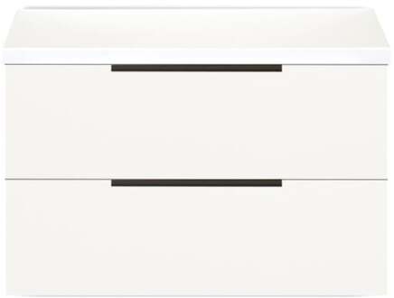 Seville Badmeubelset 80 cm - Wastafelblad Wit Hoogglans Edge Greep