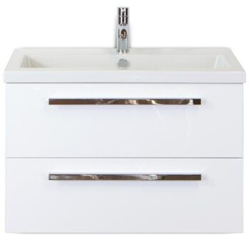 Seville Badmeubelset 80 cm - Wit Hoogglans - Keramische Wastafel Wit Djazz