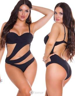 Sexy Body met inkepingen, IS60126 - Maat: One Size
